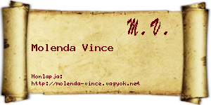 Molenda Vince névjegykártya